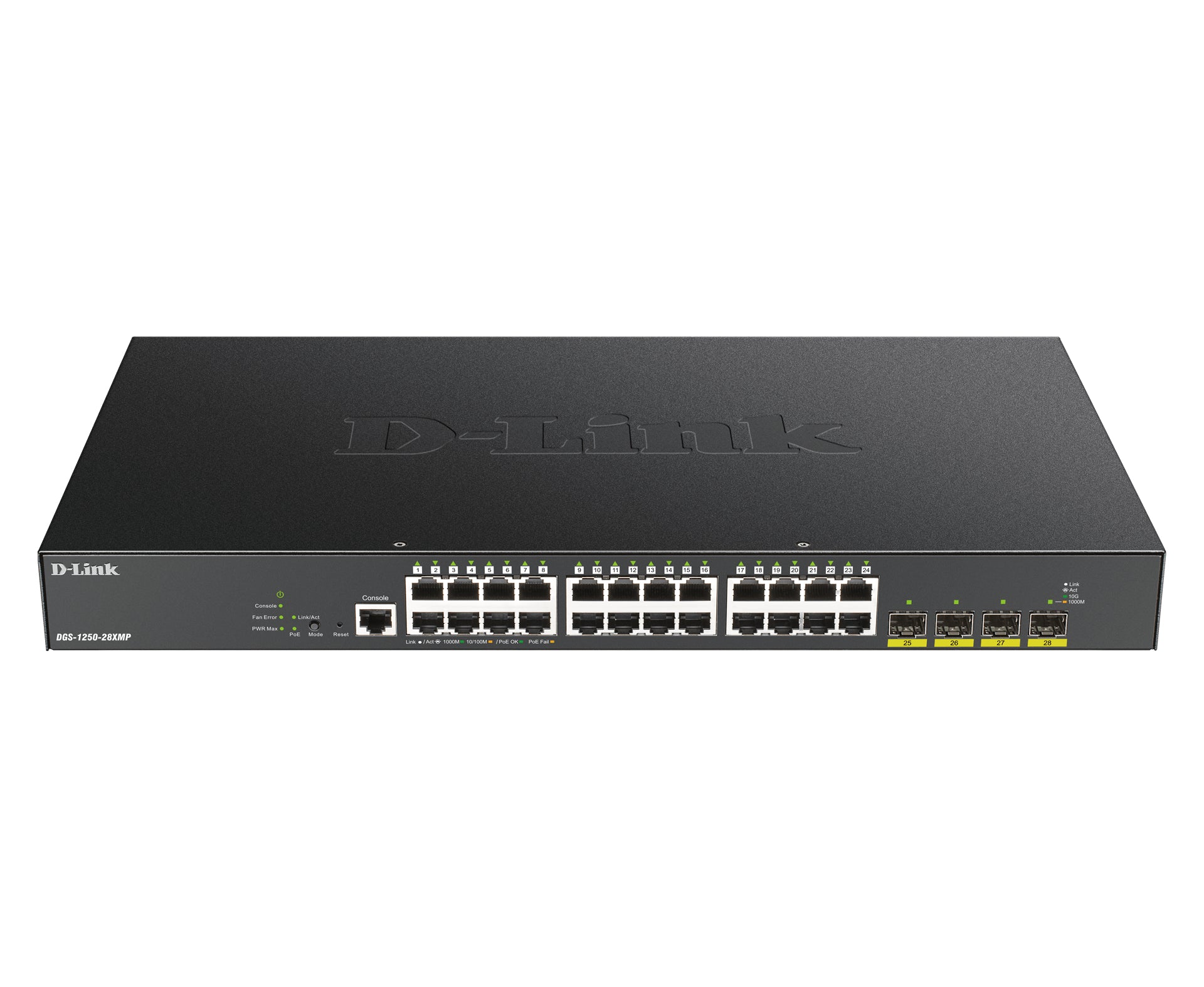 DGS-1250-28XMP Gestionado L3 Gigabit Ethernet (10/100/1000) Energía sobre Ethernet (PoE) Negro