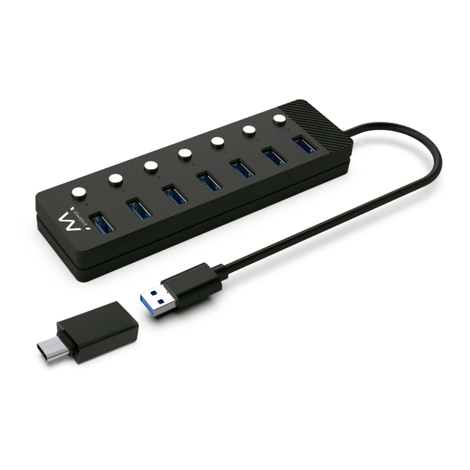 EW1147 hub de interfaz USB 3.2 Gen 1 (3.1 Gen 1) Type-A 5000 Mbit/s Negro