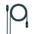 Cable USB 3.2 Gen2x2 20Gbps 5A/100W 4K/60Hz USB-C/M-USB-C/M, Gris/Negro, 1 m