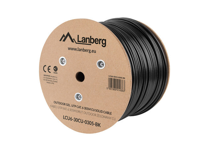 LCU6-30CU-0305-BK cable de red Negro 305 m Cat6 U/UTP (UTP)