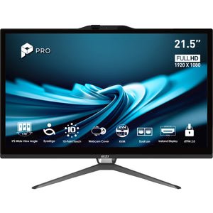Pro AP222T 14M-622EU Intel® Pentium® Gold G7400 54,6 cm (21.5") 1920 x 1080 Pixeles Pantalla táctil PC todo en uno 8 GB DDR4-SDRAM 128 GB SSD Windows 11 Pro Wi-Fi 5 (802.11ac) Negro