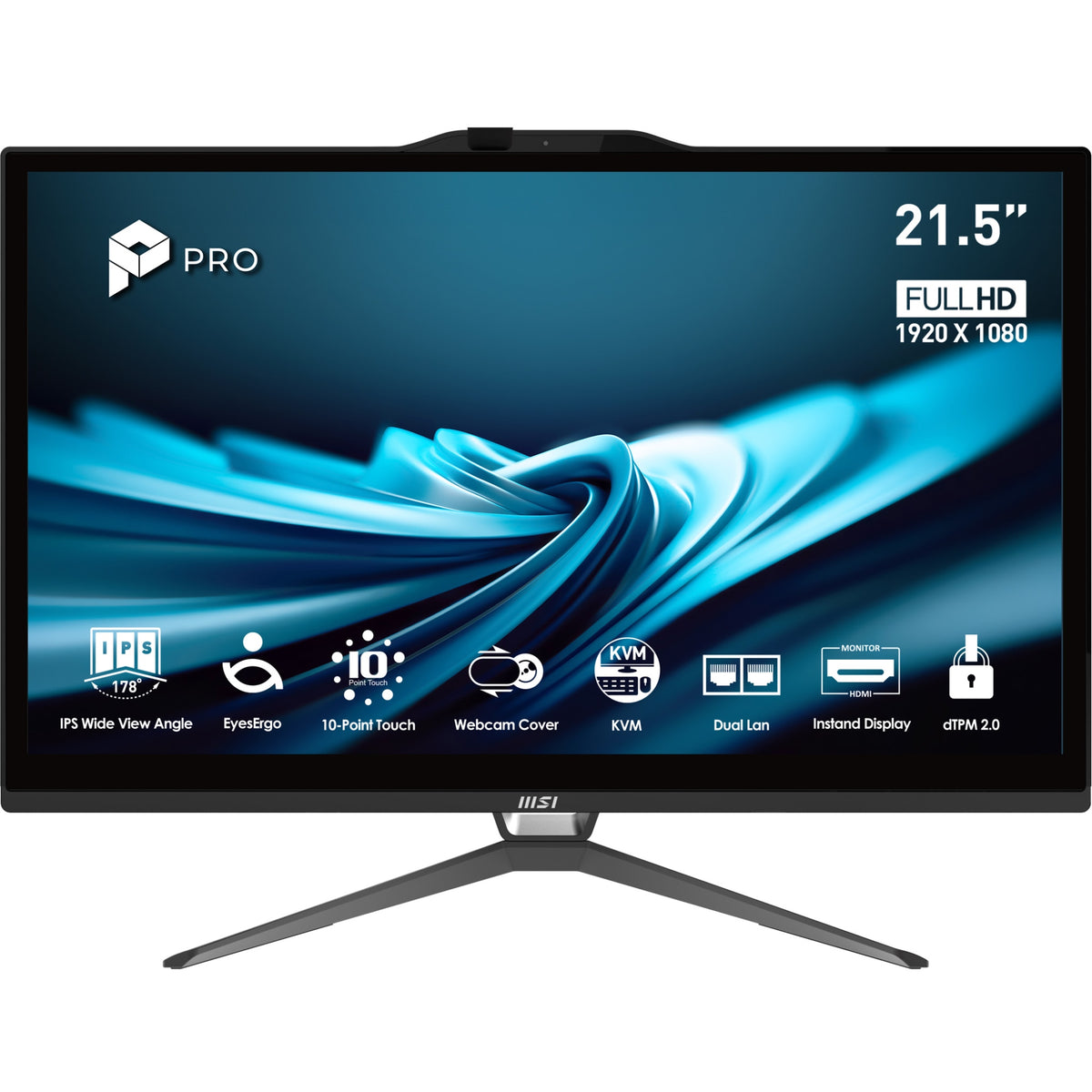 Pro AP222T 14M-622EU Intel® Pentium® Gold G7400 54,6 cm (21.5") 1920 x 1080 Pixeles Pantalla táctil PC todo en uno 8 GB DDR4-SDRAM 128 GB SSD Windows 11 Pro Wi-Fi 5 (802.11ac) Negro