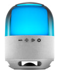 MS-Flow, Altavoz Portátil Bluetooth 15W, Iluminación Orbilight RGB 360°, Sonido Potente con Driver DeepBass 57mm, Altavoz Gaming Compacto con Bluetooth 5.3 y MicroSD, Plata