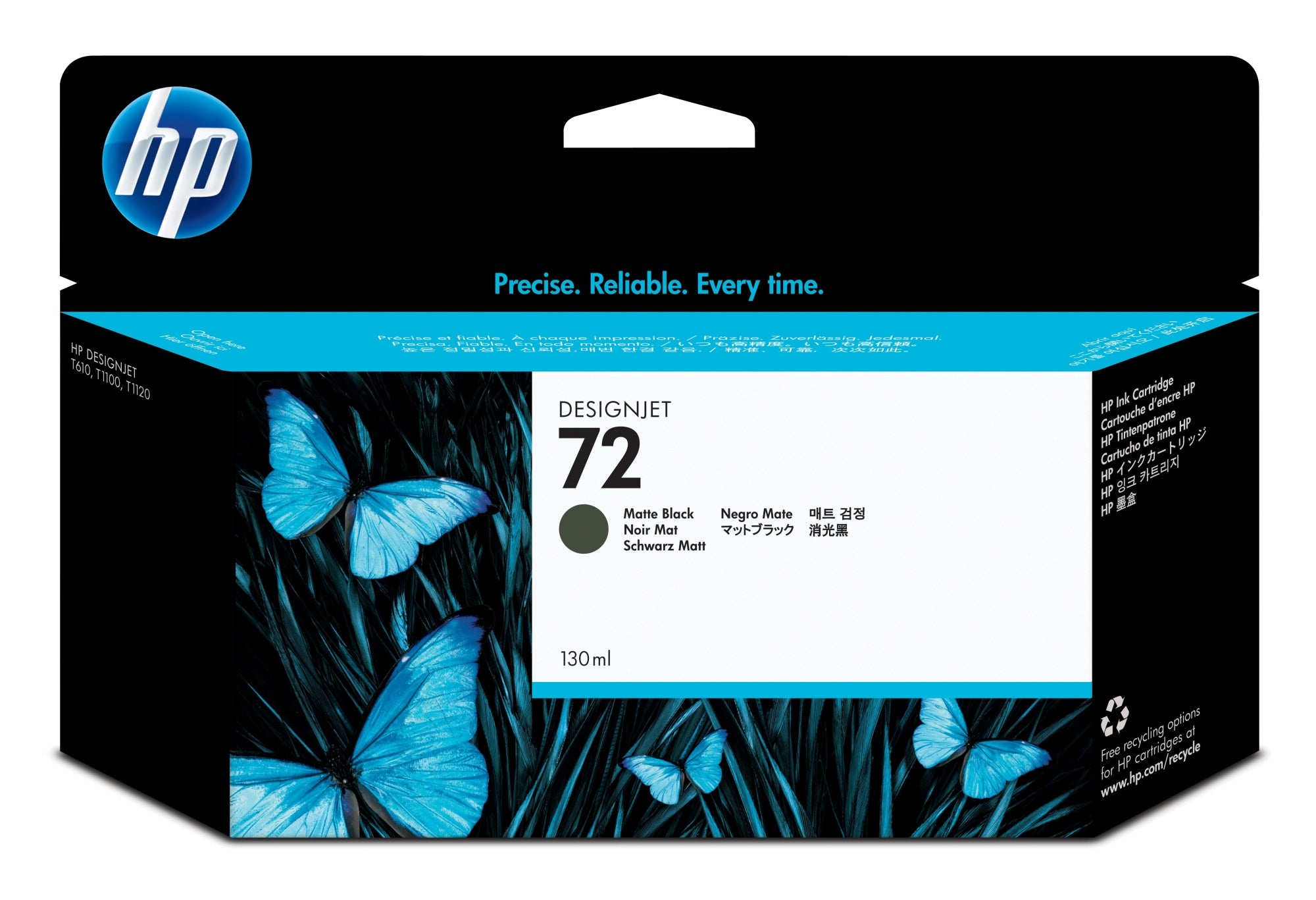Cartucho de tinta DesignJet 72 negro mate de 130 ml