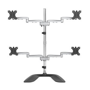 Base Soporte de Escritorio para 4 Monitores - Articulado - En Acero y Aluminio