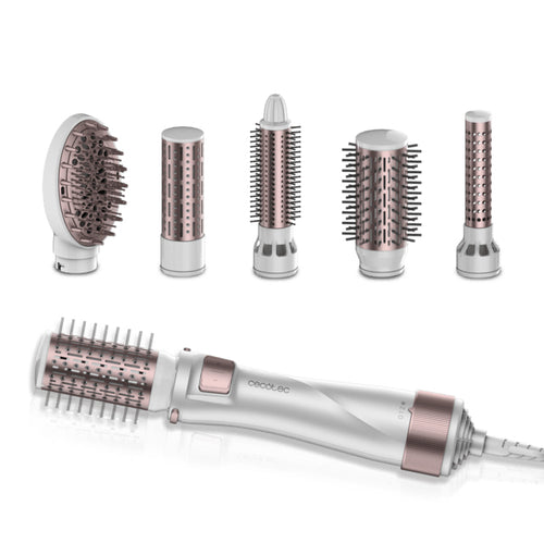 03446 Utensilio de peinado Herramienta de peinado con múltiples accesorios Caliente Gris, Oro rosado 1000 W 1,8 m