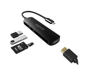 HUB 5 PUERTOS USB 3.0 TYPE C NEGRO APPROX