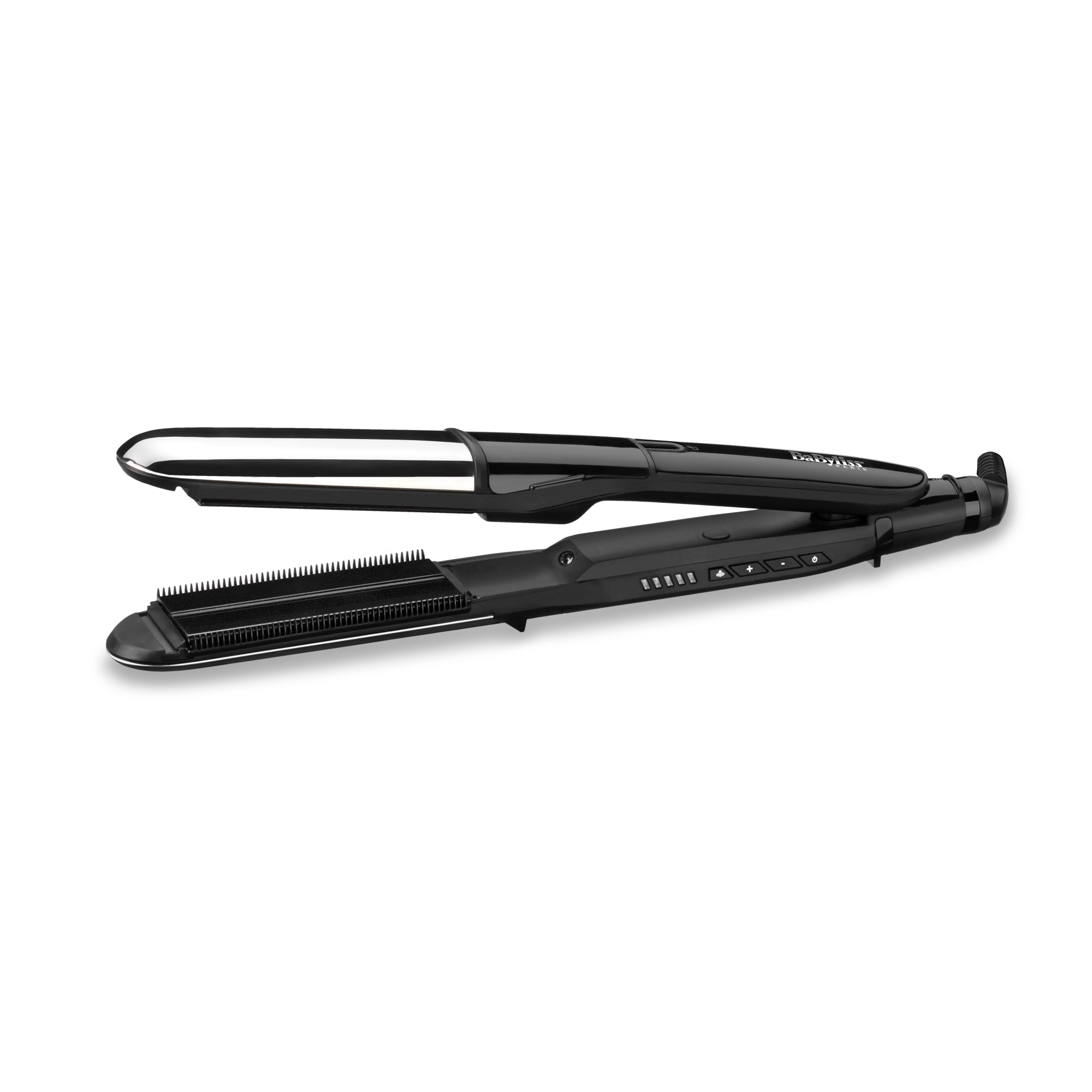 Steam Mist Styler Plancha de pelo Vapor Negro, Plata 67 W 2,5 m