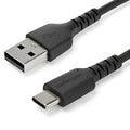 Cable de Carga USB-A a USB-C de 1m - Cable de Carga Rápida y Sincronización USB 2.0 de Servicio Pesado - Cable de Datos USB 2.0- Resistente con Fibra de Aramida - M/M - 3A - Negro