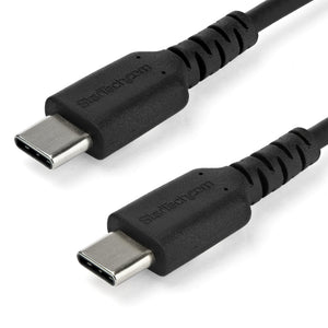 Cable de 1m de Carga USB C - de Carga Rápida y Sincronización USB 2.0 Tipo C a USB C para Portátiles - Revestimiento TPE de Fibra de Aramida M/M 60W Negro - iPad Pro Surface