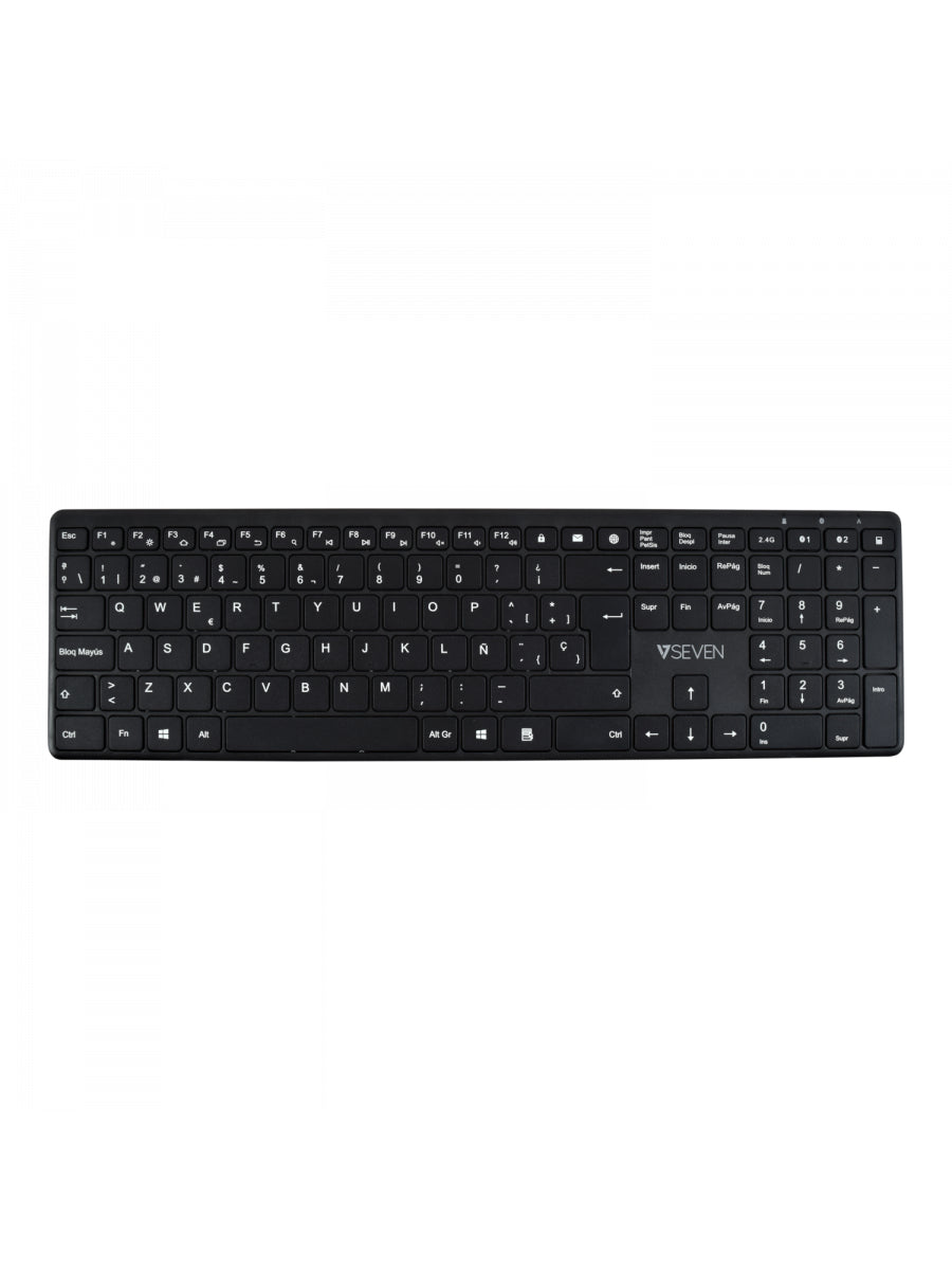 Teclado Bluetooth KW550ESBT de 2,4 GHz, modo dual, QWERTY español: negro