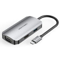 Docking USB Tipo-C TOAHB/ 1xHDMI/ 1xVGA/ 1xUSB/ 1xUSB Tipo-C PD/ Gris