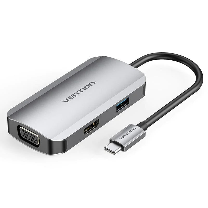 Docking USB Tipo-C TOAHB/ 1xHDMI/ 1xVGA/ 1xUSB/ 1xUSB Tipo-C PD/ Gris