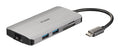 DUB-M810 base para portátil y replicador de puertos Alámbrico USB 3.2 Gen 1 (3.1 Gen 1) Type-C Aluminio