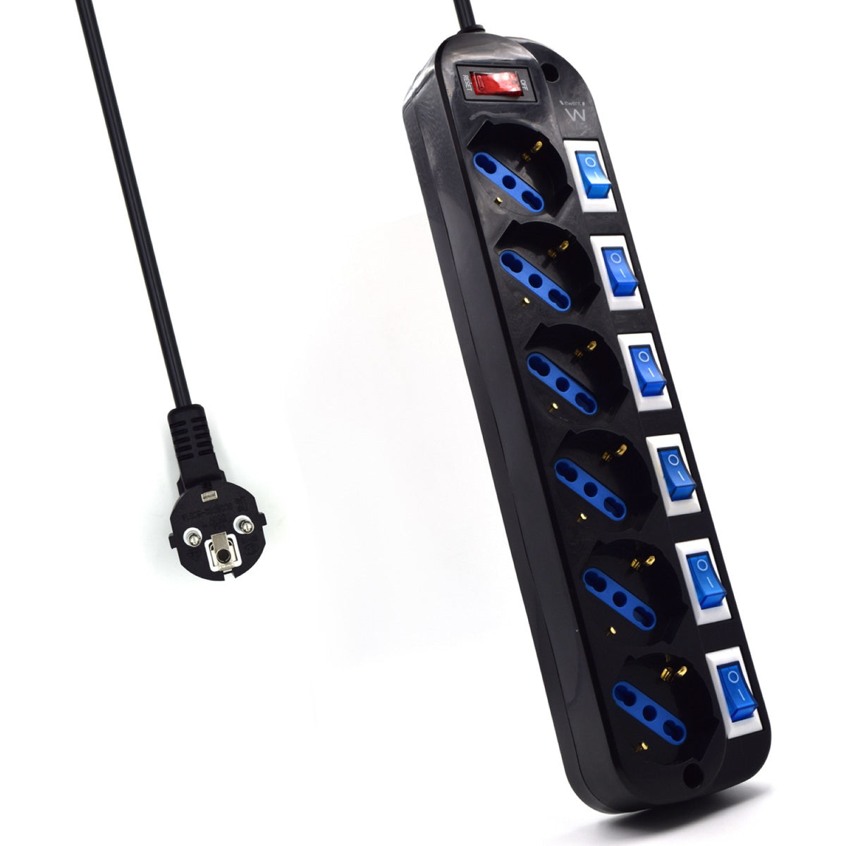 EW3851 limitador de tensión Negro 6 salidas AC 220 V 1,5 m