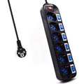 EW3851 limitador de tensión Negro 6 salidas AC 220 V 1,5 m