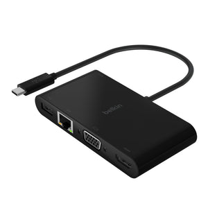 AVC004BTBK base para portátil y replicador de puertos USB 3.2 Gen 1 (3.1 Gen 1) Type-C Negro