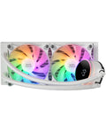 ML-LCD240, Refrigeración Líquida AIO, TDP 500W, 2x Ventiladores FDB ARGB 120mm, Pantalla LCD con Monitoreo de Temperatura, Bomba Opti-Chamber 3rd Gen, Multisocket Universal, Blanco