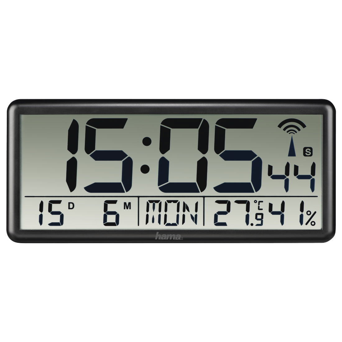 Jumbo Reloj digital Rectángulo Negro