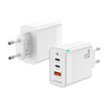 Cargador Gan 65W, 2xUSB-C PD3.0 QC4.0, 1xUSB-A QC3.0, Blanco
