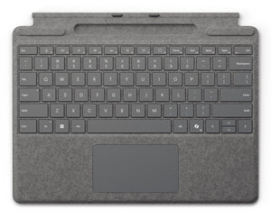 Surface Pro Keyboard with pen storage Microsoft Cover port Platino
