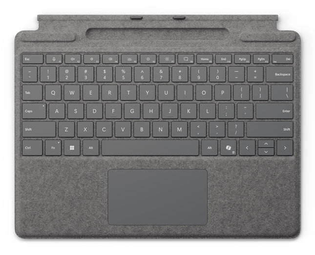 Surface Pro Keyboard with pen storage Microsoft Cover port Platino
