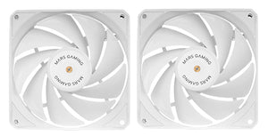 MF-NCLX2, Kit 2x Ventiladores Ultrasilenciosos 120mm, Diseño Aspas Híbridas, Ventiladores 2en1 con Rodamiento FDB de Cobre Hiperbalanceado, Sistema Conexión PWM, Pads Antivibración, Blanco