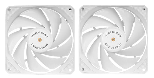 MF-NCLX2, Kit 2x Ventiladores Ultrasilenciosos 120mm, Diseño Aspas Híbridas, Ventiladores 2en1 con Rodamiento FDB de Cobre Hiperbalanceado, Sistema Conexión PWM, Pads Antivibración, Blanco