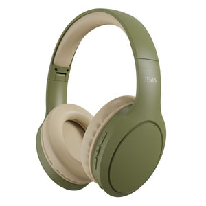 CBTONEGN auricular y casco Auriculares Inalámbrico y alámbrico Diadema USB Tipo C Bluetooth Oliva
