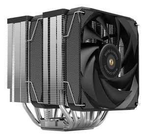 MCPU-XU9, Disipador CPU Doble Torre, TDP 400W, 2x Ventiladores de Aspas Híbridas y Rodamiento FDB de Cobre Hiperbalanceado, 9 Heatpipes Tecnología BPH ULTRA, Multisocket Universal, Negro