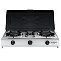 360IB hobs Negro, Acero inoxidable Encimera Encimera de gas 3 zona(s)