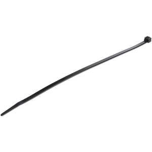 Bridas de 25cm para cables - 4 mm de ancho, 68 mm de diámetro, soportan 22 kg de tensión, de nylon, cierre automático y punta curva, 94V-2/UL, paquete de 100 - negras