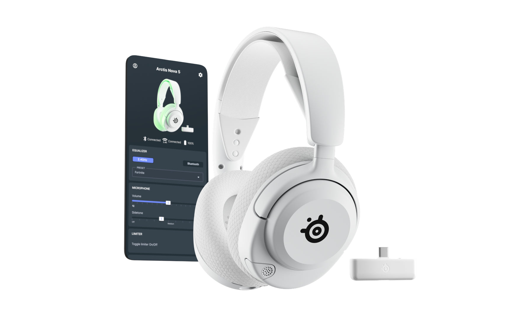 Arctis Nova 5X Wireless Auriculares Inalámbrico Diadema Juego USB Tipo C Bluetooth Blanco