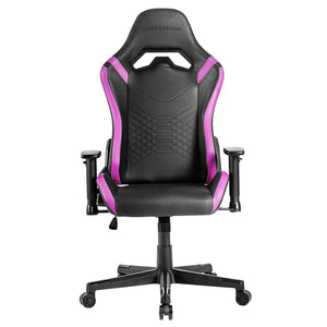 MGC-PRO, Silla Gaming Profesional, Acabado Cuero PU, Reposabrazos 2D y Respaldo Reclinable 135°, Cojines Lumbar y Cervical Soft-Touch, Ruedas XL y Pistón Gas Clase 4, Morado