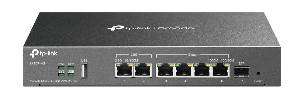 Omada ER707-M2 router 2.5 Gigabit Ethernet, Ethernet rápido, Gigabit Ethernet Negro