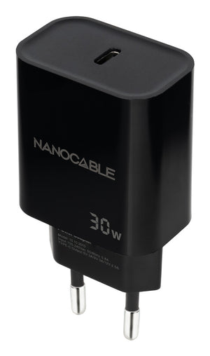 Cargador USB-C PD 30W, Negro
