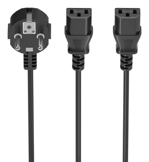 Cable Alimentacion CPU, CEE7/M-2xC13/H, Negro, 3.0m