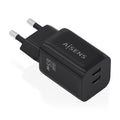 Cargador GaN 65W, 2xUSB-C PD3.0 QC4.0, Negro