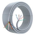 Bobina Cable de Red 100 m, UTP CAT6, Polietileno de Alta Densidad (Solid HDPE) y LSZH  Cuatro Cables Trenzados y separador  Diámetro Conductor de 0.56 mm OFC (Oxygen Free Copper) 99.97%