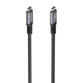 Cable USB4 Gen3x2 Aluminio 40Gbps 8K@60Hz 5A 48V 240W E-Mark, Tipo USB-C/M-USB-C/M, Negro, 2.0m