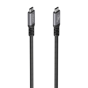 Cable USB4 Gen3x2 Aluminio 40Gbps 8K@60Hz 5A 48V 240W E-Mark, Tipo USB-C/M-USB-C/M, Negro, 2.0m