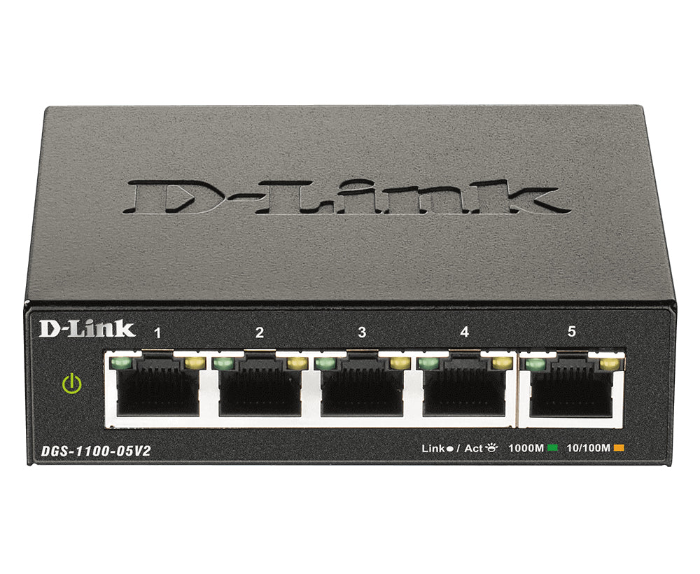 DGS-1100-05V2/B switch Gestionado L2 Gigabit Ethernet (10/100/1000) Negro