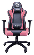 Silla Gecko gaming negra/rosa, brazos fijos, butterfly, base nylon, ruedas nylon, gas clase 4