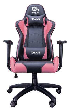 Silla Gecko gaming negra/rosa, brazos fijos, butterfly, base nylon, ruedas nylon, gas clase 4