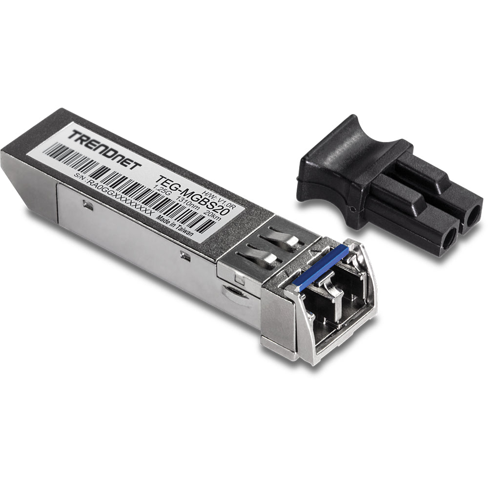 TEG-MGBS20 convertidor de medio 1250 Mbit/s 1310 nm Monomodo Negro, Acero inoxidable