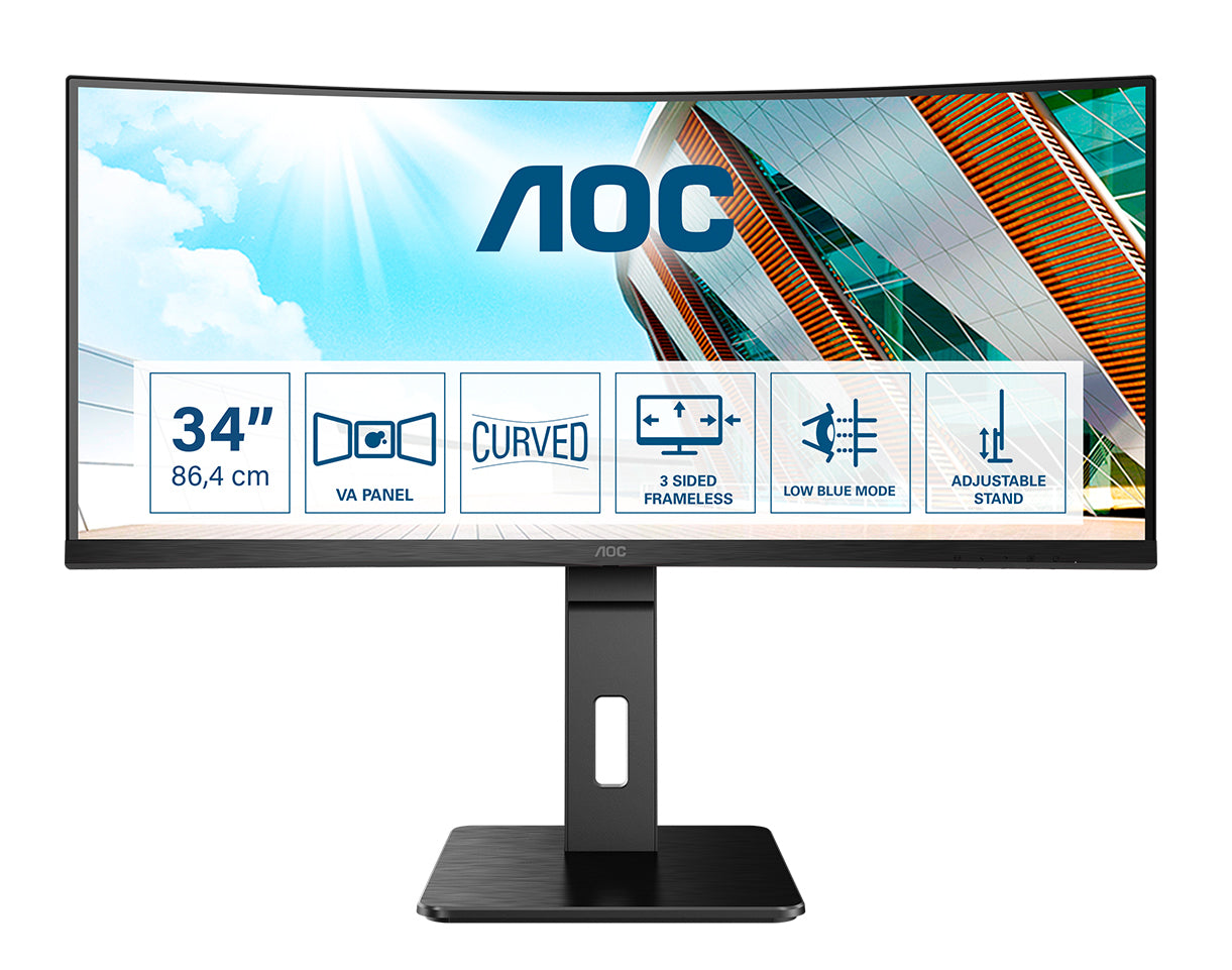 P2 CU34P2A pantalla para PC 86,4 cm (34") 3440 x 1440 Pixeles Quad HD LED Negro