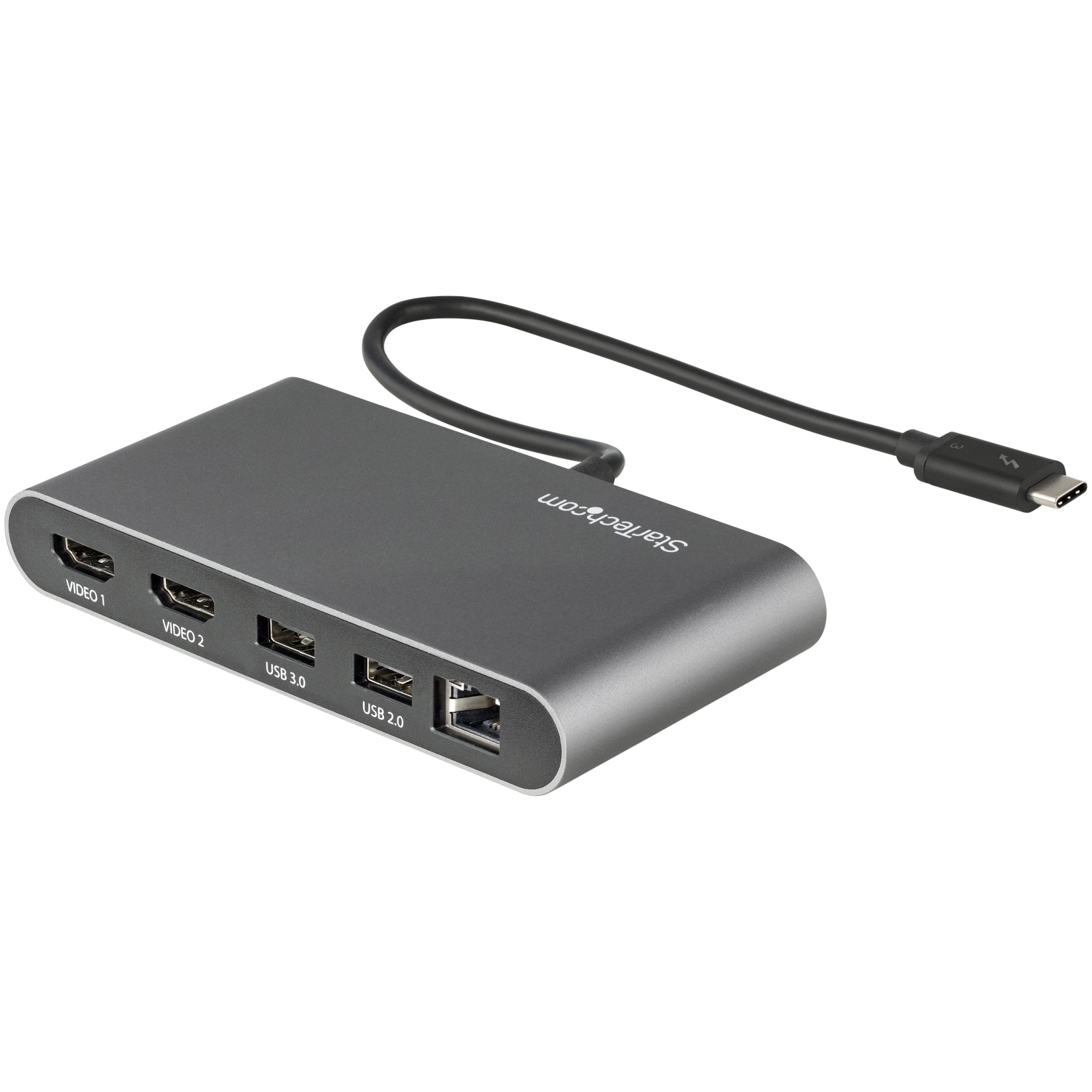 Mini Dock Thunderbolt - Docking Station Portátil HDMI 4K de 60Hz - Hub Ladrón USB-A 5Gbps - GbE - Cable de 28cm - Adaptador Multipuertos TB - Mini Replicador de Puertos