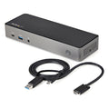 Docking Station USB-C y USB-A 10Gb - Replicador de Puertos Híbrido Universal para 3 Monitores DisplayPort y HDMI 4K de 60Hz - PD 85W - Hub Ladrón USB de 6 Puertos - Audio - Red Gigabit