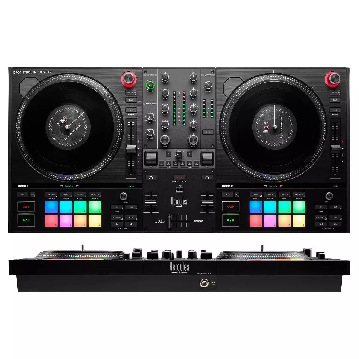 INPULSE T7 Controladora con opción de realizar scratch utilizando discos de vinilo Negro