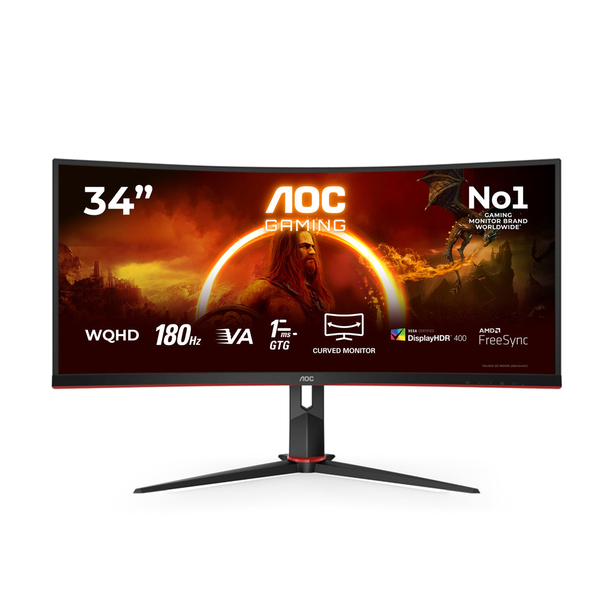 G2 CU34G2XP pantalla para PC 86,4 cm (34") 3440 x 1440 Pixeles UltraWide Quad HD LED Negro, Rojo